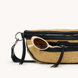 Hammitt Charles Medium in Noir Smooth Raffia