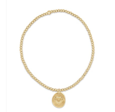 Enewton Classic Gold 2mm Bead Bracelet - Inspire Love Small Gold Charm