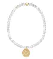 Enewton Classic Pearl 3mm Bead Bracelet - Inspire Love Small Gold Charm