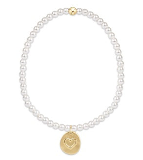 Enewton Classic Pearl 3mm Bead Bracelet - Inspire Love Small Gold Charm