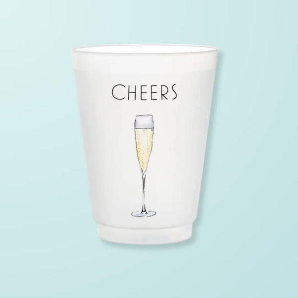 Taylor Paladino Set of 6 Reusable "Cheers" Champagne Flute Cups