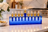 Margo Rebecca Acrylic Oil Menorah in Blue