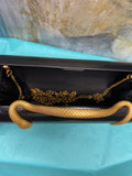 Cleo Faux Leather Serpent Handle Clutch Handbag