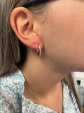 Iishii Designs 1mm Pave CZ Huggie Hoop Earring