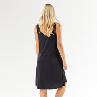 Faceplant Dreams Bamboo V-Neck Nightgown in Black