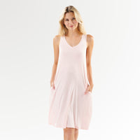 Faceplant Dreams Bamboo V-Neck Nightgown in Pink