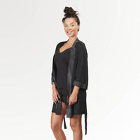 Faceplant Dreams Kimono Robe in Black