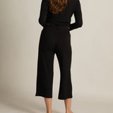 Faceplant Dreams Bamboo Wide Leg Capri in Black