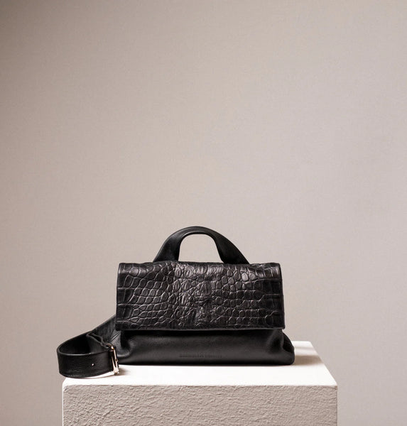 Daniella Lehavi Heidi Baguette in Black Croco