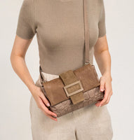 Daniella Lehavi Eva Clutch/Crossbody in Mocca Croco