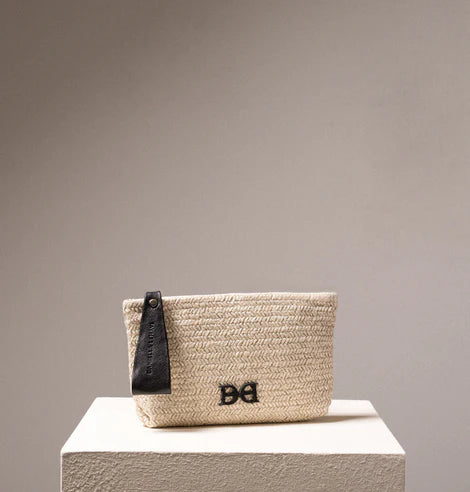 Daniella Lehavi Vega Clutch/Wristlet/Crossbody Bag in Natural with Black/White