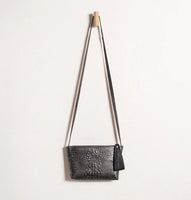 Daniella Lehavi Vega Clutch/Wristlet/Crossbody Bag in Pewter Crocco