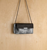 Daniella Lehavi Alexa Chain Clutch in Pewter Croco