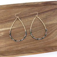 Persuasion Glass Bead Teardrop Hoop Earring