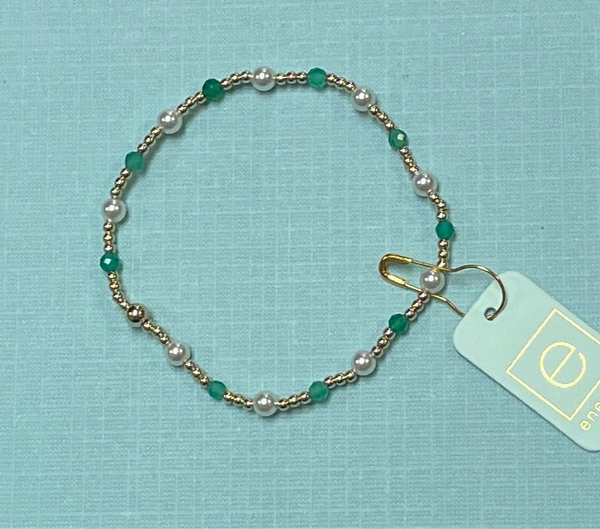 Enewton Pearl Sincerity Pattern 4mm Bead Bracelet - Green Onyx