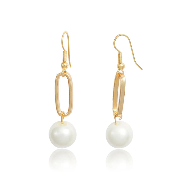 Karine Sultan Open Link and Pearl Drop Earring