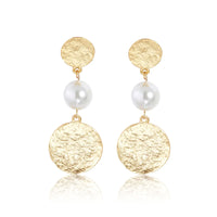 Karine Sultan Pearl and Disk Drop Earrings