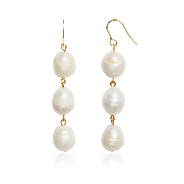 Karine Sultan Triple Freshwater Pearl Drop Earring