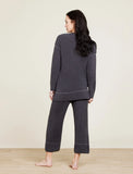 Barefoot Dreams CozyChic Ultra Lite® Contrast Stitch Cardigan in Carbon-Pearl