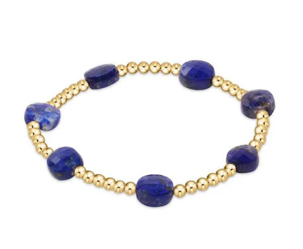 enewton Admire 3mm Gold Bead Bracelet with Lapis