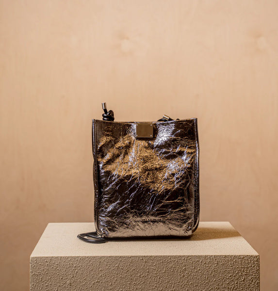 Daniella Lehavi Capri Crossbody in Wrinkled Metal