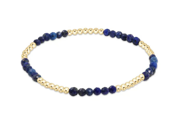 enewton Blissful Pattern 2.5mm Gold Bead Bracelet with Lapis