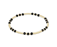 enewton Gemstone Gold Joy Pattern 3mm Bead Bracelet - Faceted Black Onyx