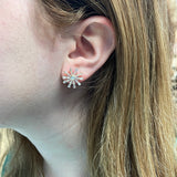 Shiver + Duke Lilie Crystal Flower Stud Earrings