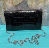 Persuasion Leather Clutch/Shoulder/Crossbody Bag in Crocco