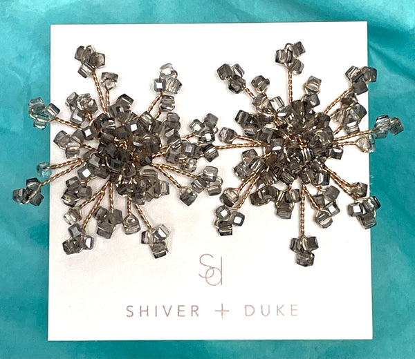 Shiver + Duke Emma Crystal Wired Pearl Earrings