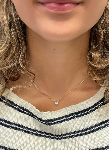 Elizabeth and Rose 18K Gold Filled Delicate Heart CZ Necklace