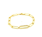 Elizabeth and Rose Delicate CZ Accent Paperclip Link Bracelet