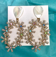 Shiver + Duke Lauren Crystal and Pearl Earrings