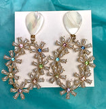 Shiver + Duke Lauren Crystal and Pearl Earrings