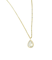 Elizabeth and Rose 18K Gold Filled Delicate Teardrop CZ Chain Necklace