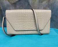 Persuasion Leather Clutch/Shoulder/Crossbody Bag in Crocco
