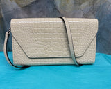 Persuasion Leather Clutch/Shoulder/Crossbody Bag in Crocco