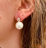 Theia Elle CZ Stud with Pearl Drop Earring