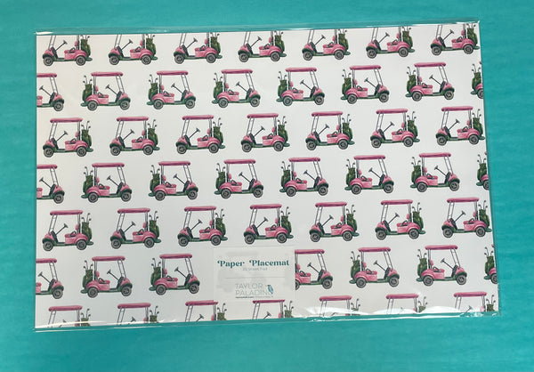 Taylor Paladino Pink Golf Cart Placemats