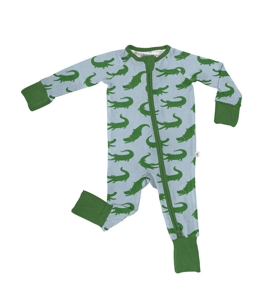 Goosies Long Sleeve Zip PJ in Blue Alligators