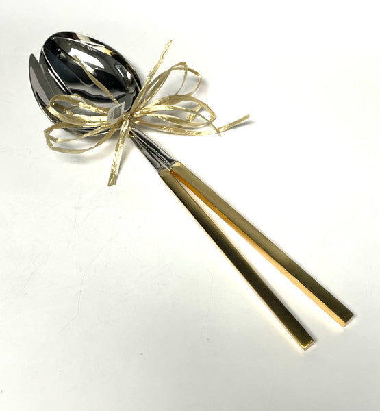 Capri Gold and Silver Salad Servers