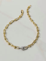 Iishii Designs Updated Chain with Pave Links Necklace