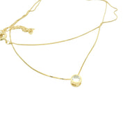 Elizabeth and Rose 18K Gold Filled Delicate Round CZ Chain Necklace