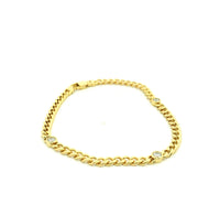 Elizabeth and Rose CZ Accent 18K Gold Filled Cuban Bracelet