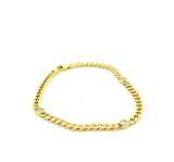 Elizabeth and Rose CZ Accent 18K Gold Filled Cuban Bracelet