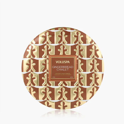Voluspa Gingerbread Chalet 3 wick Tin Candle