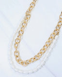 Caroline Hill Hempstead Layered Link Chain and Pearl Necklace