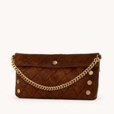 Hammitt Invitation Clutch in Chocolate Diamond Suede
