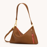 Hammitt  Kyle in Mahogany Pebble Brushed Gold Red Zip