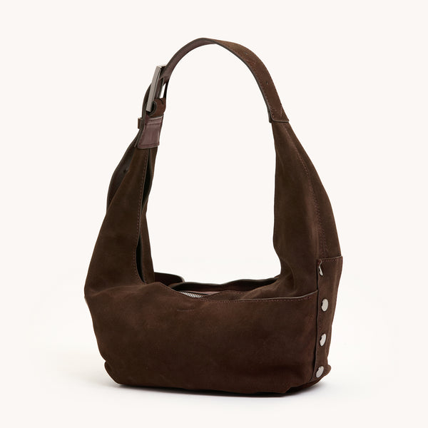 Hammitt Tom Medium in Belted Suede with Gunmetal